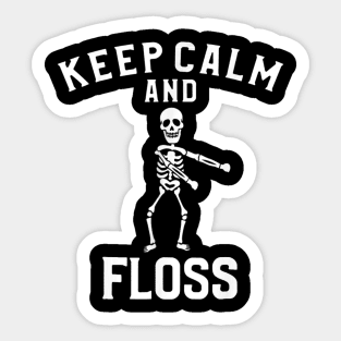 Keep Calm Floss Dancing Skeleton Halloween Sticker